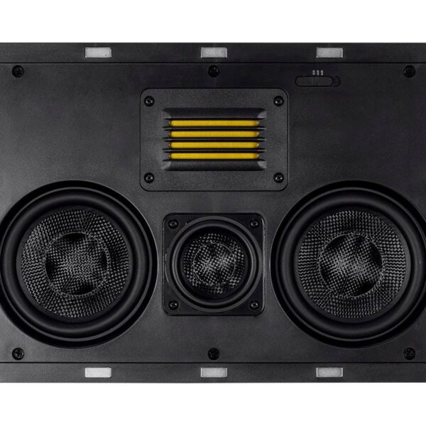 Monoprice - Amber Dual 5.25-inch 3-way Carbon Fiber with Ribbon - In-Wall Speaker 24431